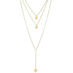 Colar Dourado Longo com Pingentes Minimalistas em Ouro 18k – Camadas de Elegância | Saint Carvalho