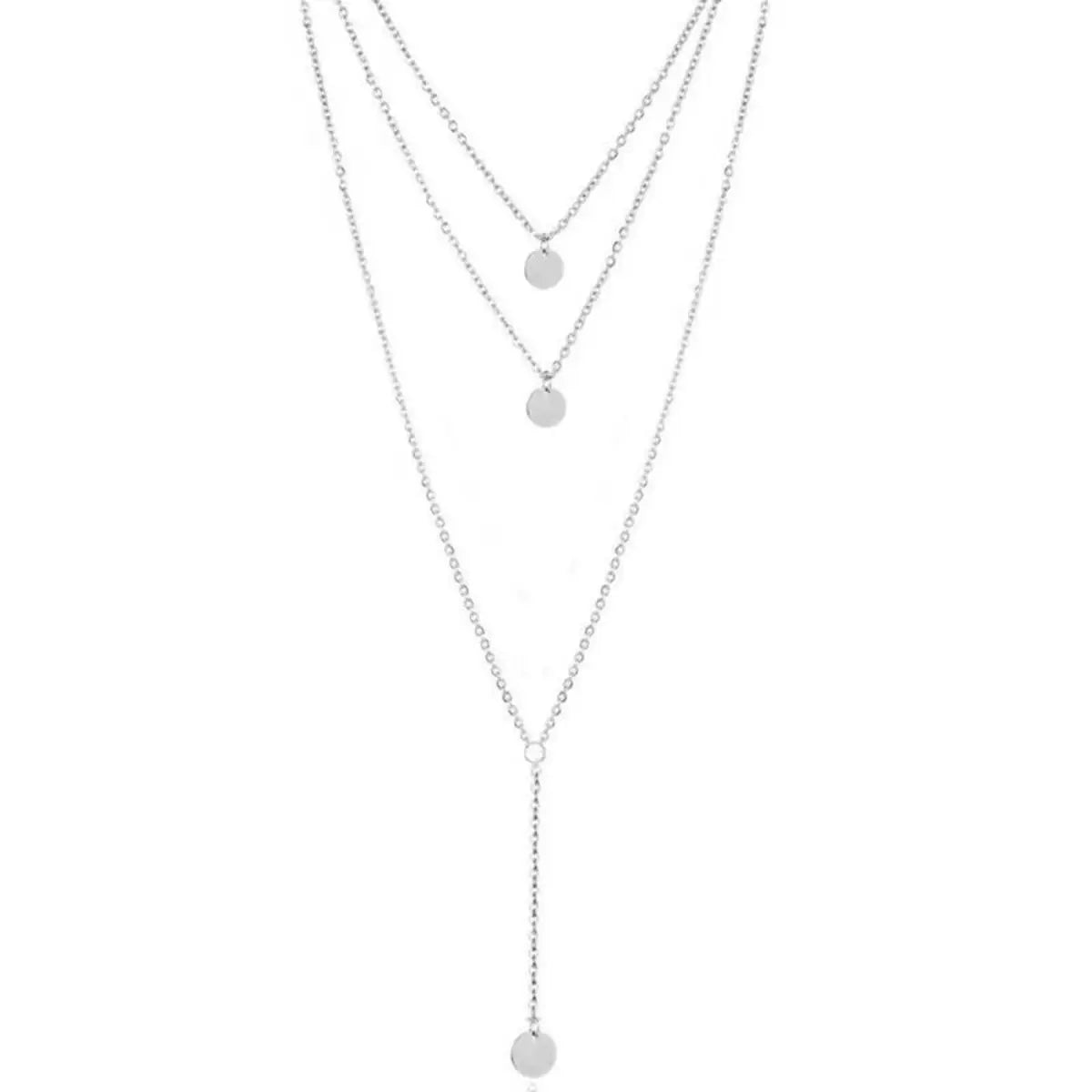 Colar Dourado Longo com Pingentes Minimalistas em Ouro 18k – Camadas de Elegância | Saint Carvalho