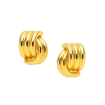 Brincos Dourados Nó Esculpido – Elegância Atemporal em Ouro 18k | Saint Carvalho