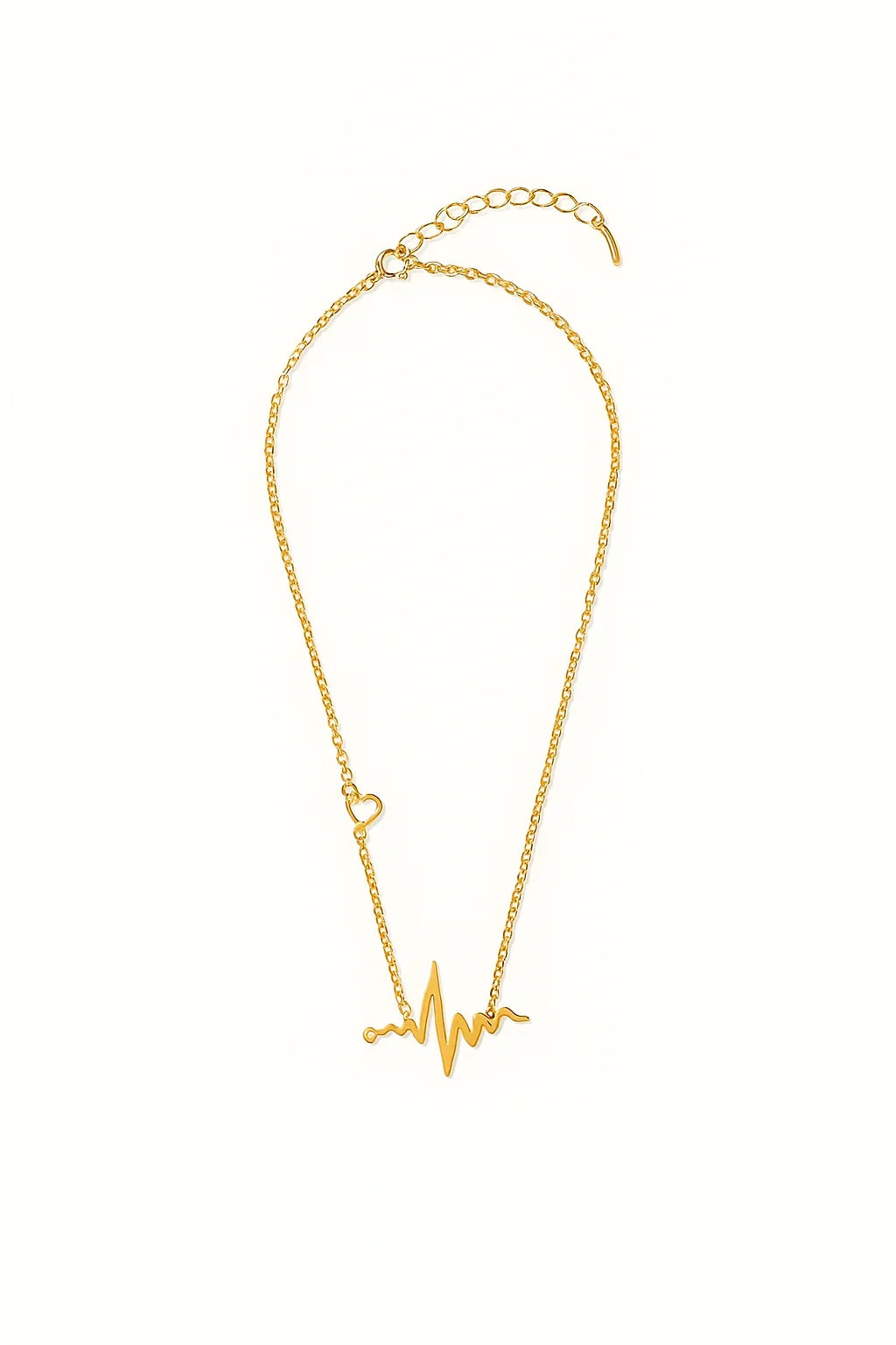 Colar Batimentos Cardíacos com Coração Dourado – Linha Vital | Saint Carvalho