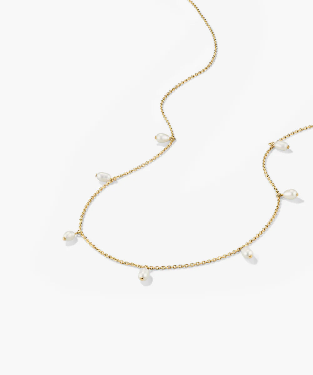 Colar Dangle de Pérolas Naturais em Ouro 18k – Sofisticação Atemporal | Saint Carvalho