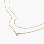 Colar Duplo com Pedra Natural em Ouro 18k – Delicadeza e Elegância | Saint Carvalho