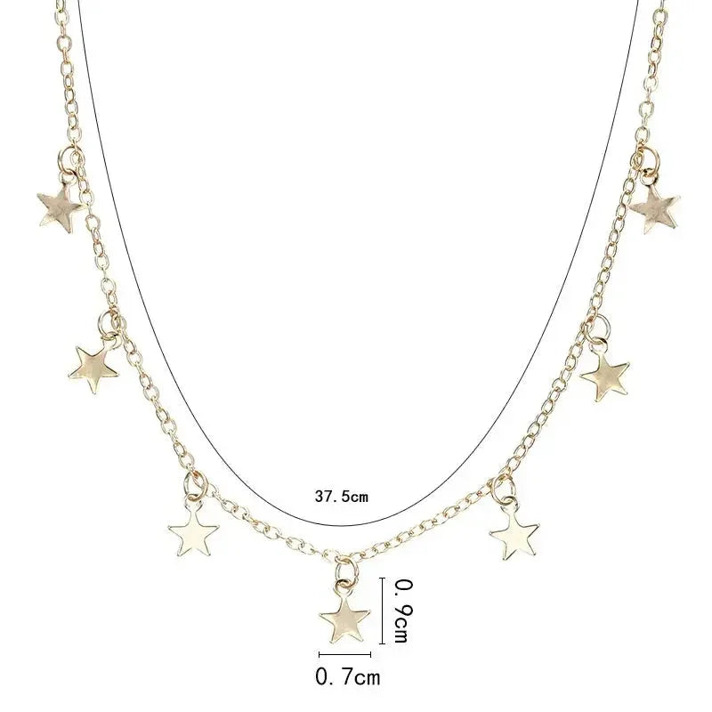 Colar de Estrelinhas Douradas Feminino – Constelação Aurora | Saint Carvalho