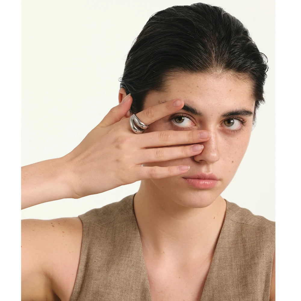 Anel Prata 925 Curvado Duplo Polido – Elegância Escultural | Saint Carvalho