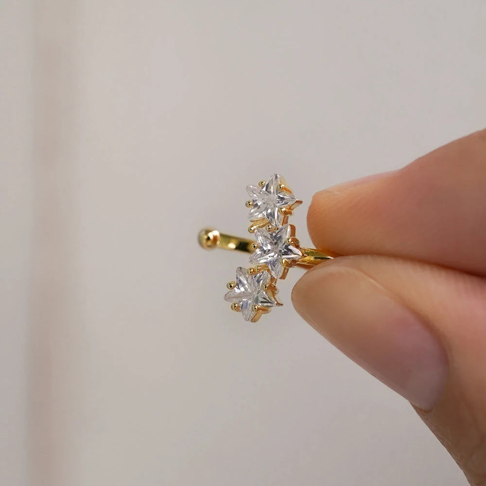 Brinco de Cartilagem com Zircônias – Elegância Minimalista | Saint Carvalho