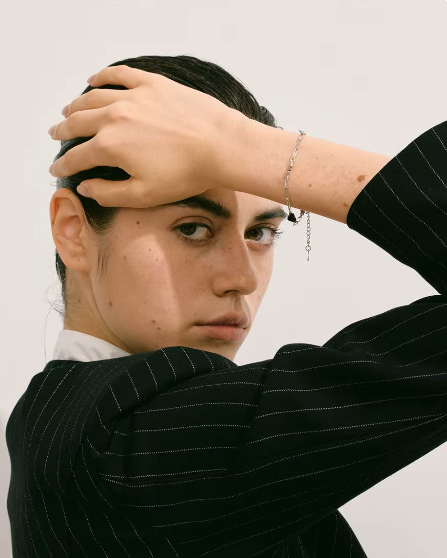 Pulseira Prata 925 com Elos e Corações Polidos – Delicadeza Essencial | Saint Carvalho