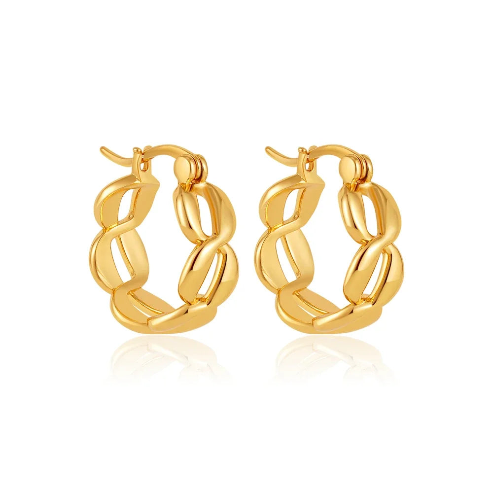 Brinco Argola Trançada Dourada em Ouro 18k – Escultura Contemporânea | Saint Carvalho