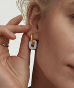 Brinco Argola Dupla Bicolor Ouro e Prata – Design Moderno e Sofisticado