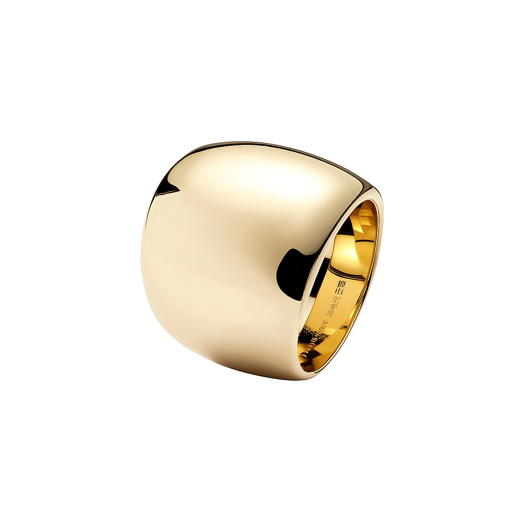 Anel Maxi Quadrado Dourado – Design Contemporâneo em Ouro 18k | Saint Carvalho