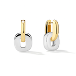 Brinco Argola Dupla Bicolor Ouro e Prata – Design Moderno e Sofisticado