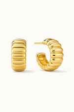 Brinco Argola Dourada Texturizada Luxo – Saint Carvalho