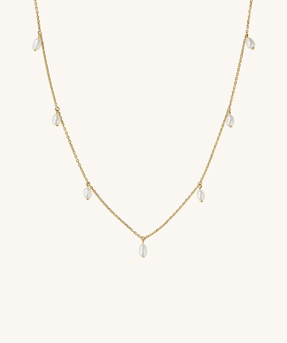 Colar Dangle de Pérolas Naturais em Ouro 18k – Sofisticação Atemporal | Saint Carvalho