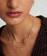 Colar Dangle de Pérolas Naturais em Ouro 18k – Sofisticação Atemporal | Saint Carvalho