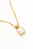Colar Amuleto Branco Luminis – Madrepérola Quadrada em Dourado | Saint Carvalho