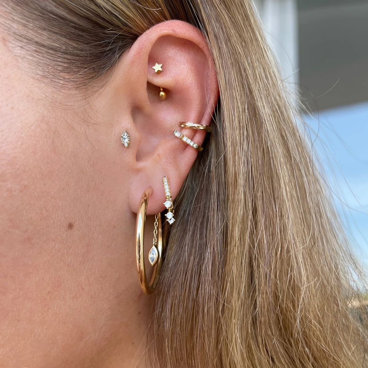 Argola Monaco Pavé Banhado a Ouro 18k | Saint Carvalho