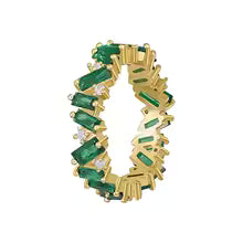 Anel Esmeralda Irregular em Ouro 18k – Brilho Exclusivo | Saint Carvalho