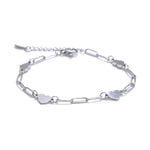 Pulseira Prata 925 com Elos e Corações Polidos – Delicadeza Essencial | Saint Carvalho