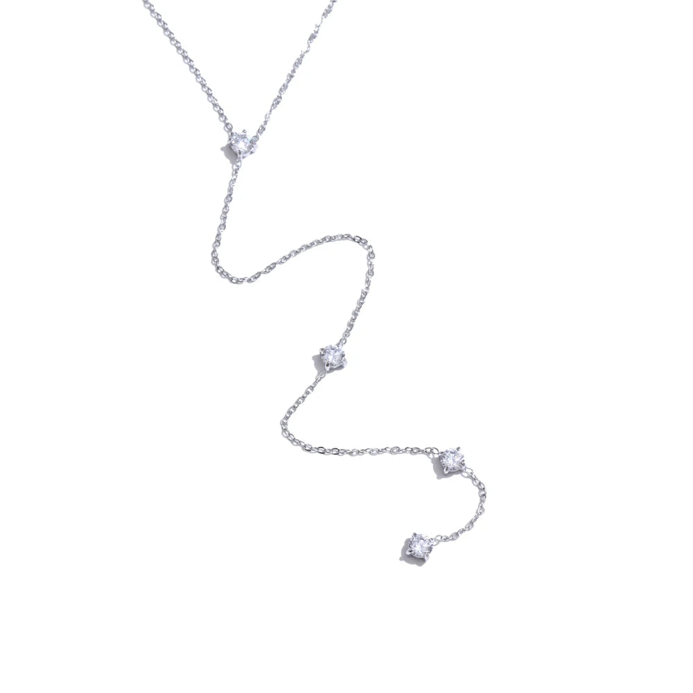 Colar Luminis em Prata 925 com Zircônias Lapidadas – Brilho Contemporâneo | Línea Luminosa 925