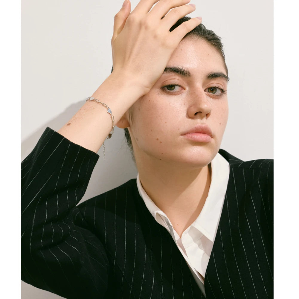 Pulseira Prata 925 com Elos e Corações Polidos – Delicadeza Essencial | Saint Carvalho