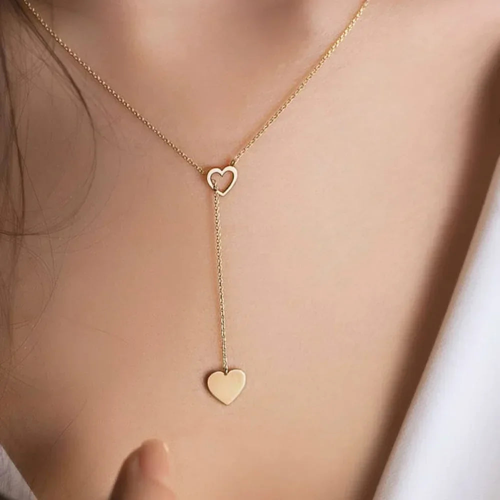 Colar Y Dourado com Coração Feminino – Linha Verona | Saint Carvalho