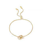 Pulseira Dourada Ajustável com Cristais em Ouro 18k – Delicadeza Atemporal | Saint Carvalho