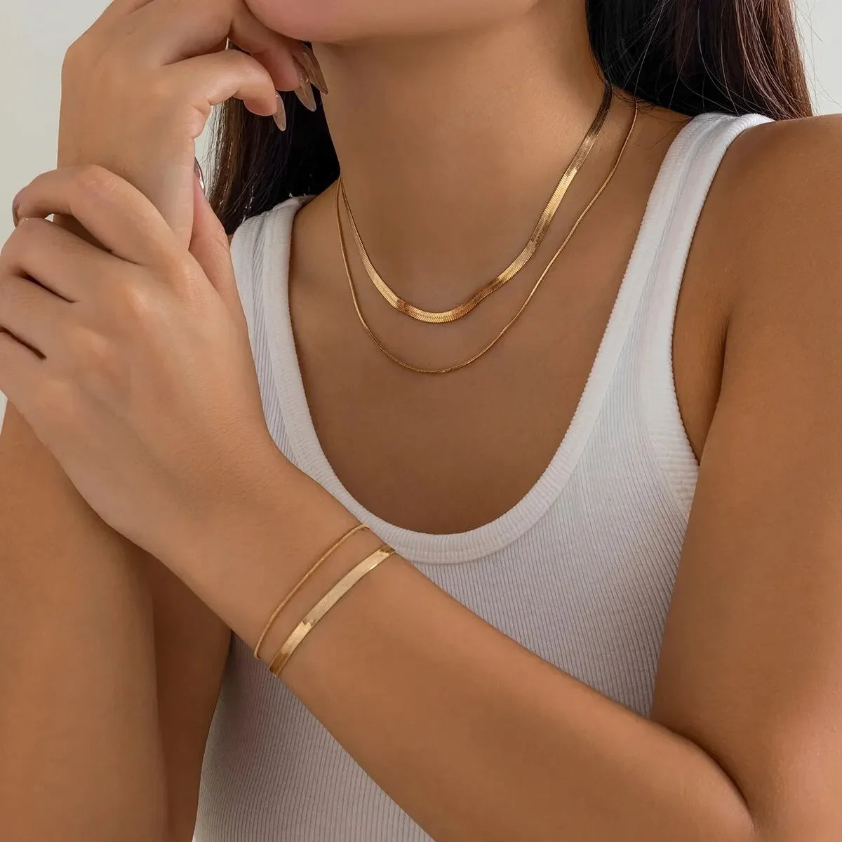 Conjunto Riviera Dourado – Colares e Pulseira Saint Carvalho