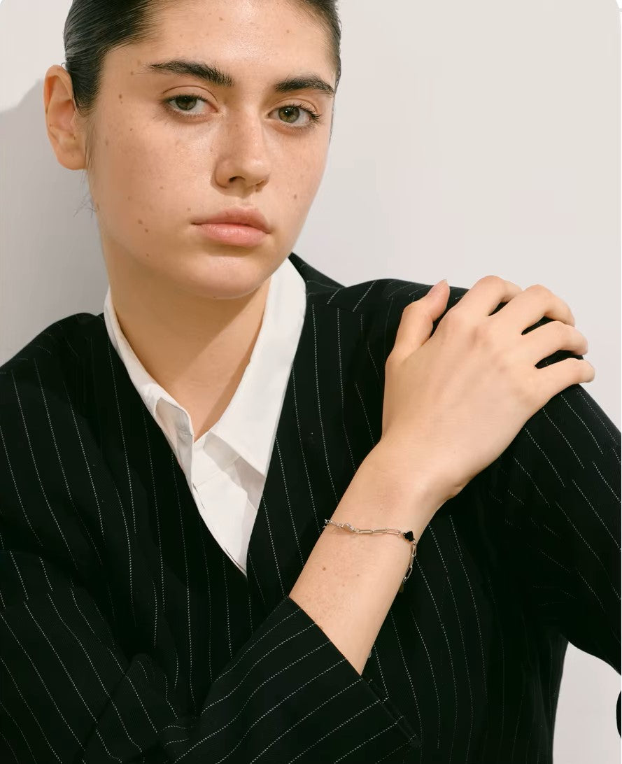 Pulseira Prata 925 com Elos e Corações Polidos – Delicadeza Essencial | Saint Carvalho