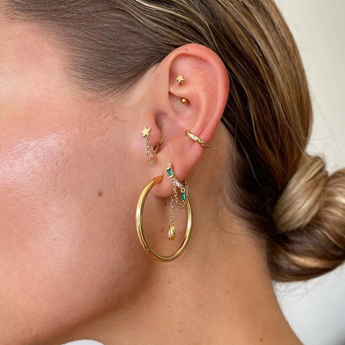 Argola Monaco Pavé Banhado a Ouro 18k | Saint Carvalho
