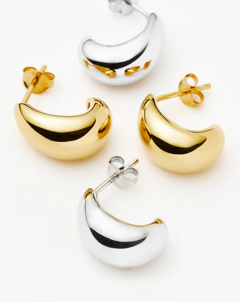 Brinco Argola Mini Dome Bicolor – Ouro e Prata | Saint Carvalho