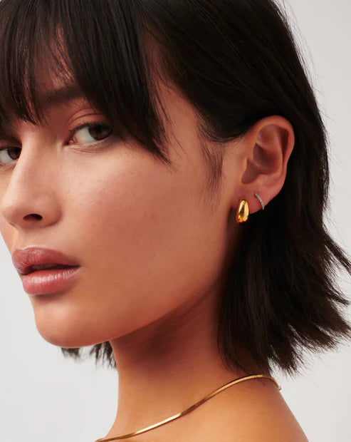 Brinco Argola Mini Dome Bicolor – Ouro e Prata | Saint Carvalho
