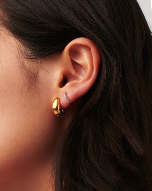Brinco Argola Mini Dome Bicolor – Ouro e Prata | Saint Carvalho